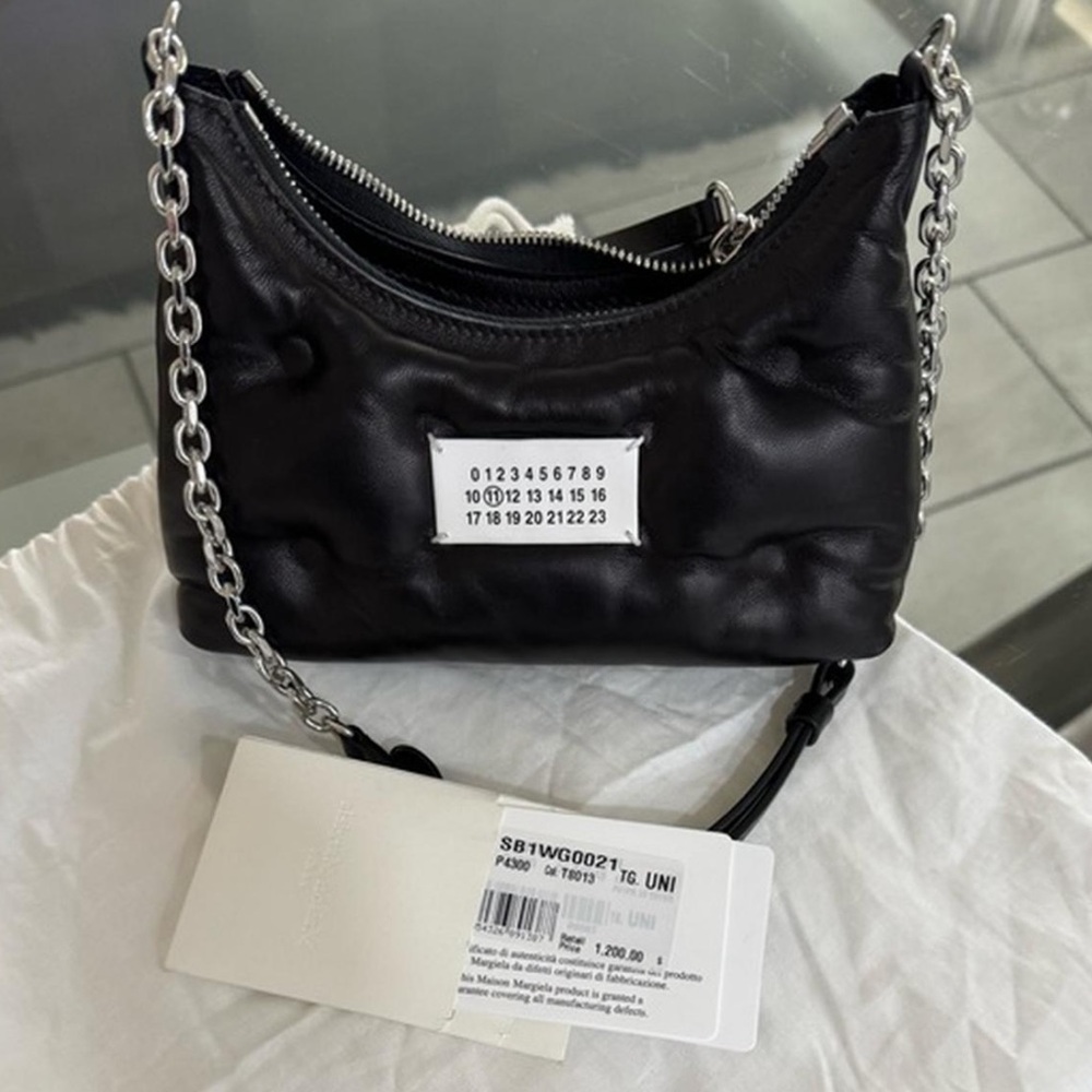 MM6 Maison Martin Margiela Black Shoulder Bag with Chain
